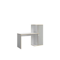 SCHREIBTISCH Weiß, Grau 160/128,5/55 - Weiß/Grau, Holzwerkstoff (55/160/129cm) - RAUMHIRSCH FURNITURE