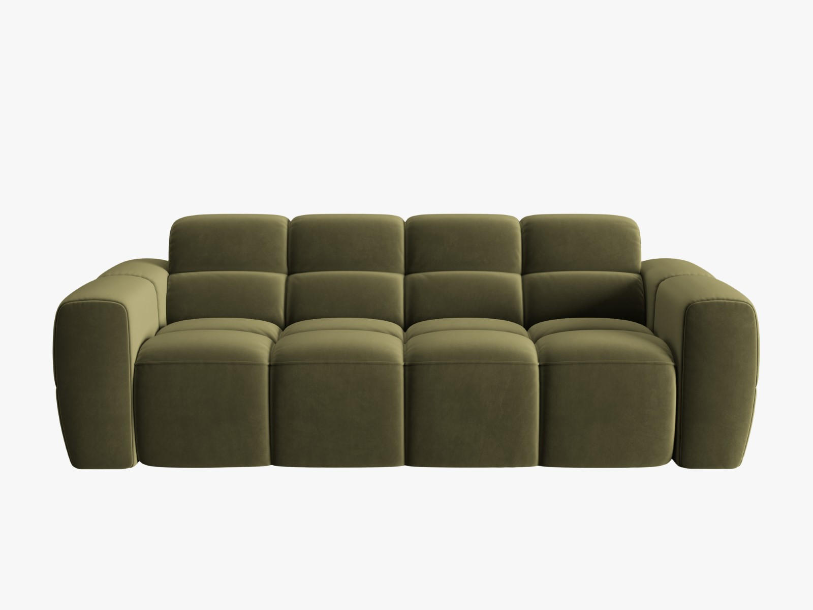 SOFA Lisa aus Samt hellgrün 3 Sitzplätze - Hellgrün, Textil (101/77/216cm) - Micadoni