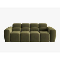SOFA Lisa aus Samt hellgrün 3 Sitzplätze - Hellgrün, Textil (101/77/216cm) - Micadoni