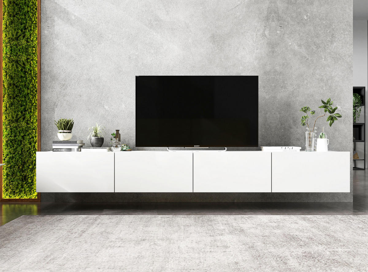 TV-LOWBOARD 2-er Set Enjoy Weiß Matt Loft 120 cm - Weiß, Holzwerkstoff (240/37/35cm) - Meble Lindner