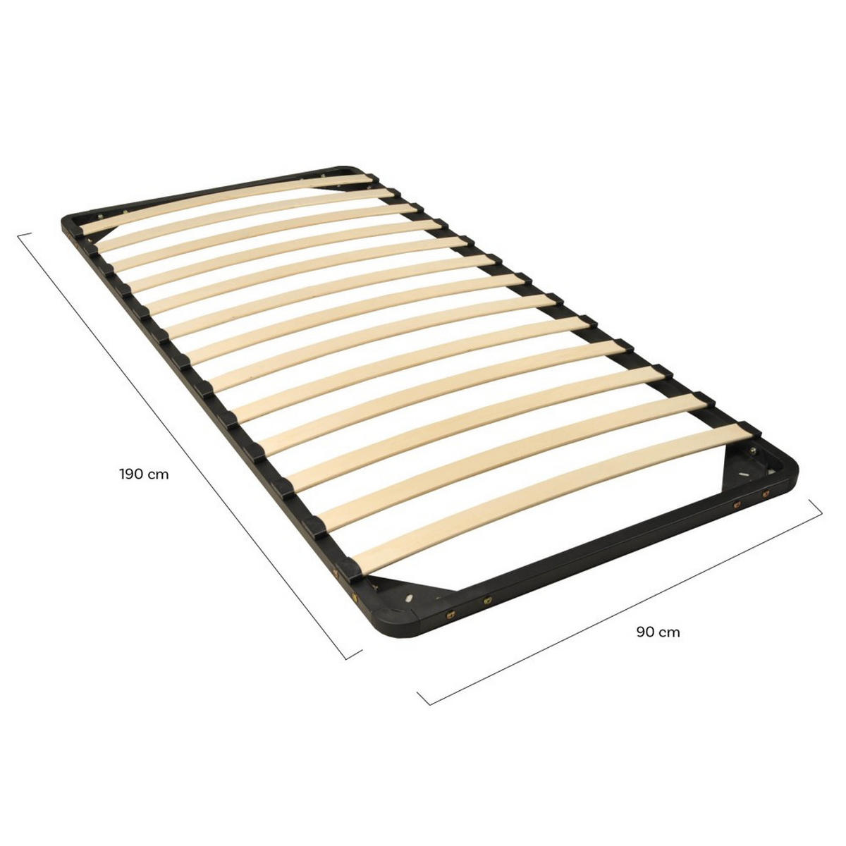 LATTENROST Metall RENO / 90x190 - Schwarz - Schwarz, Holzwerkstoff (90/190cm) - Weber Industries
