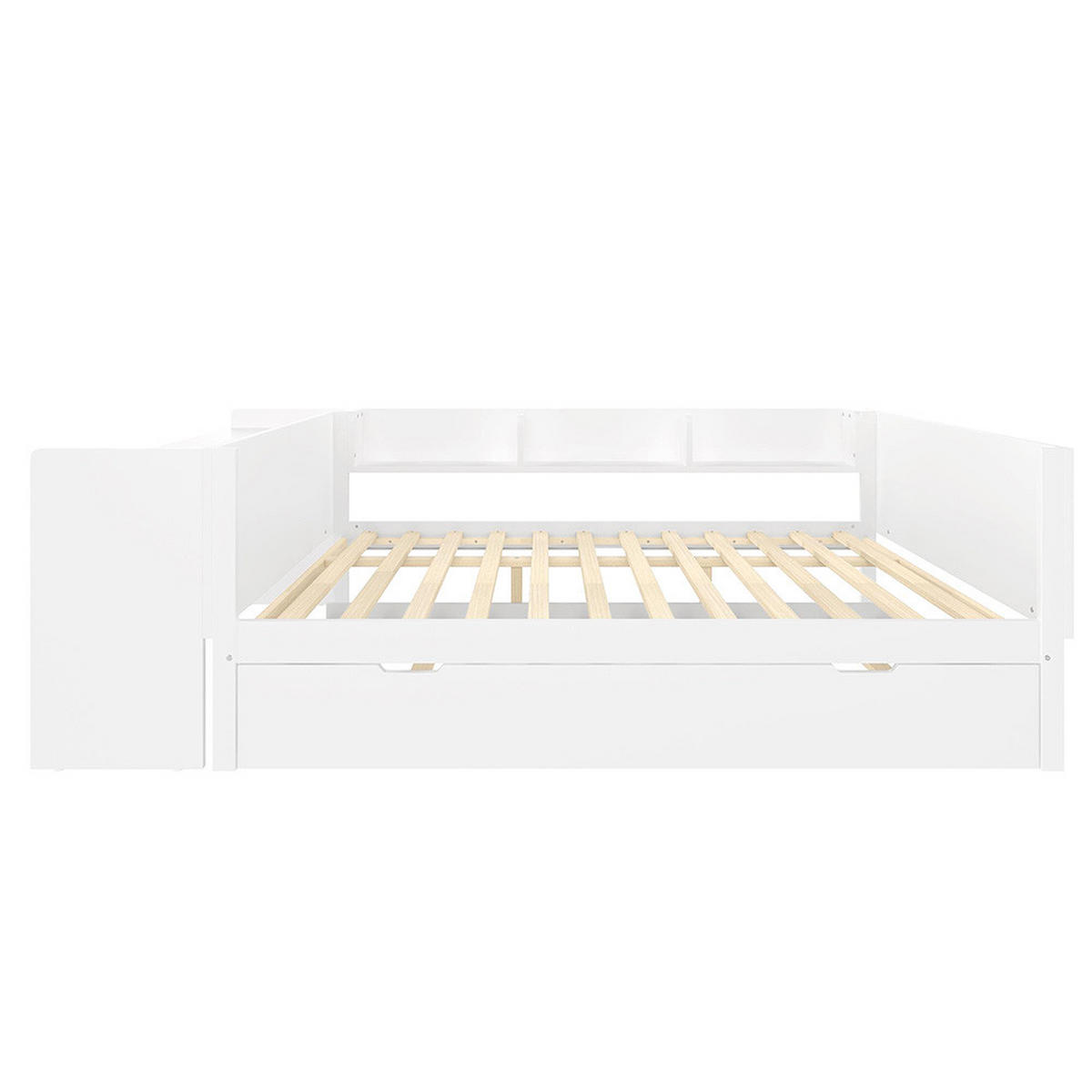 DOPPELBETT 140x200cm mit Rollbett in weiß - Weiß, Holz (140/200cm) - KOMHTOM