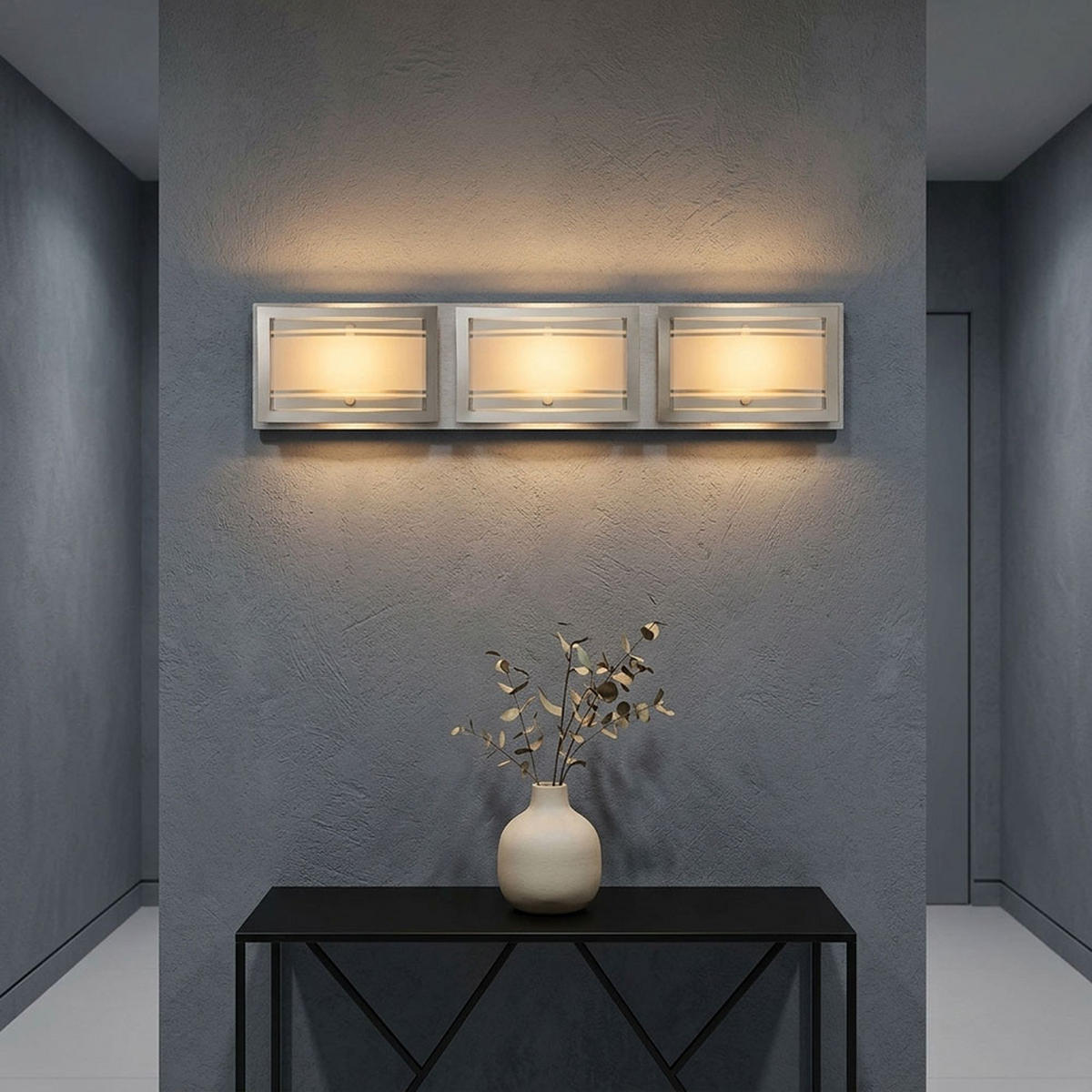 LED WANDLEUCHTE ADONIA Silber Aluminium Glas klar satiniert - Silberfarben, Glas (10/6.5/45cm) - Esto
