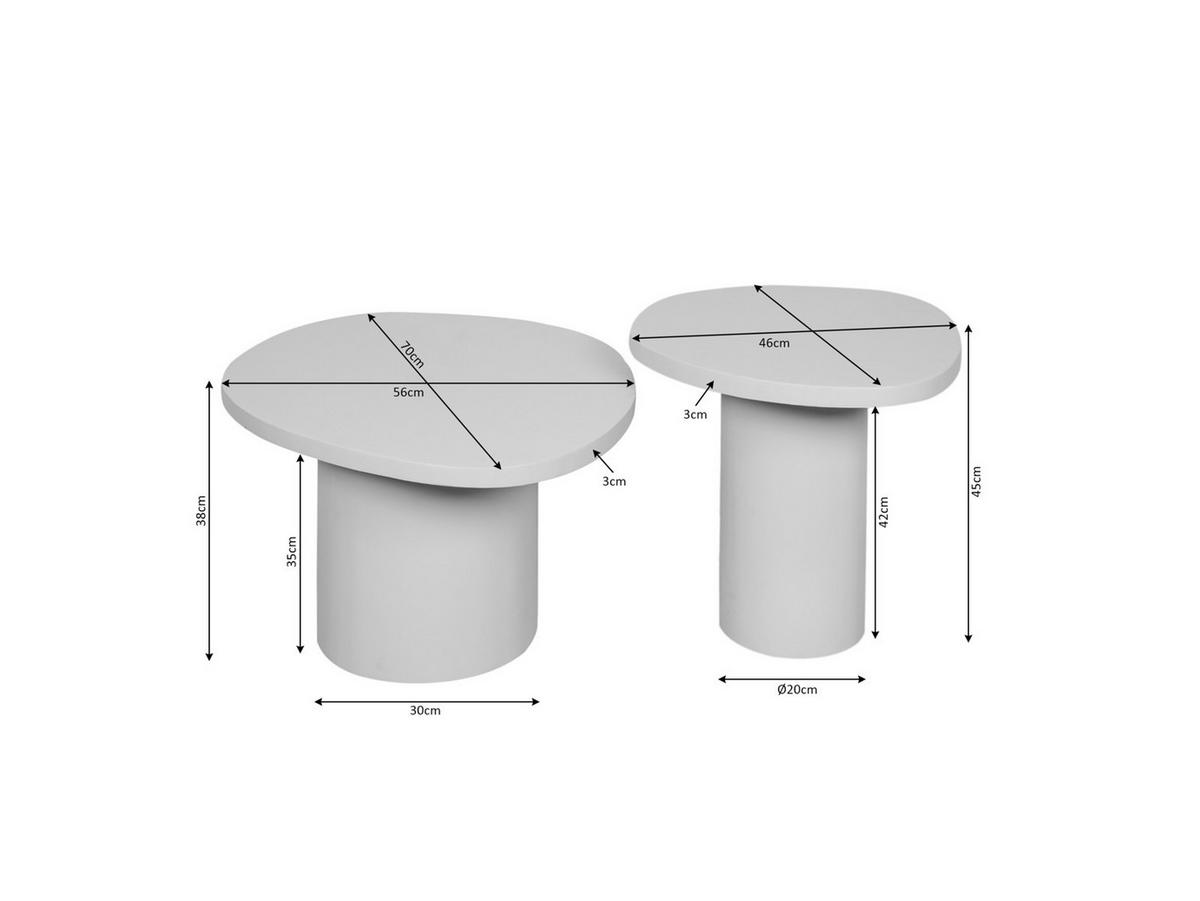 COUCHTISCH Mireon Mangoholz 70 cm / 56 cm + 46 cm / 46 cm Braun - Braun, Holz (56/70/38cm)