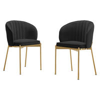 STUHL-SET Muz DC-1259/GL - Goldfarben/Schwarz, Textil/Metall (57/82/58cm) - MIRJAN24