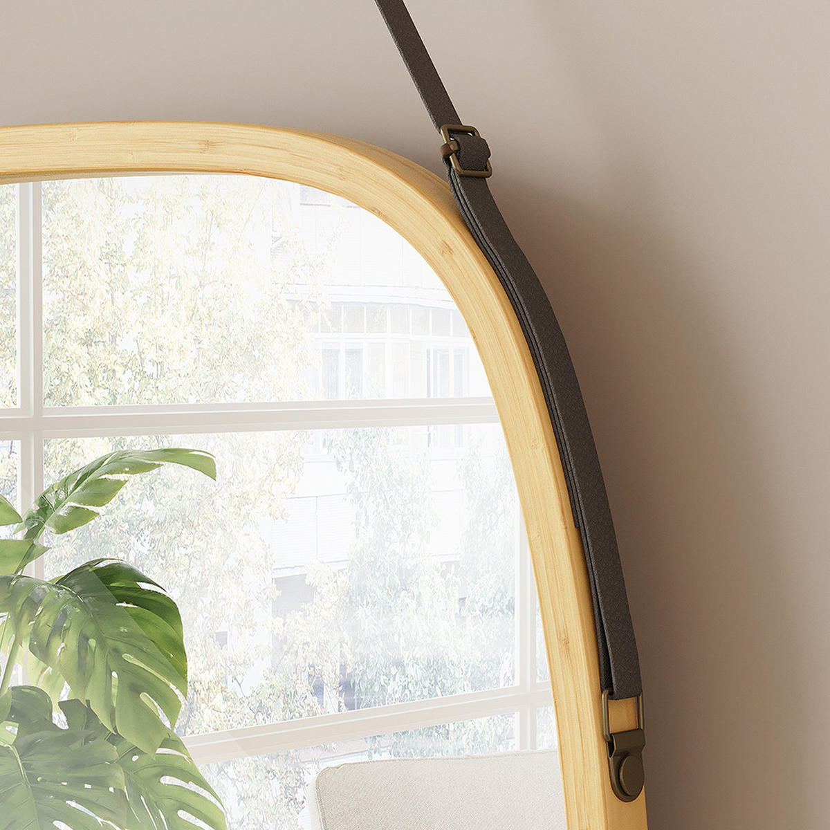 KOUPELNOVÉ ZRCADLO Mirno Bambus - zelená barva, kompozitní dřevo (44/1.5/78cm) - Vicco