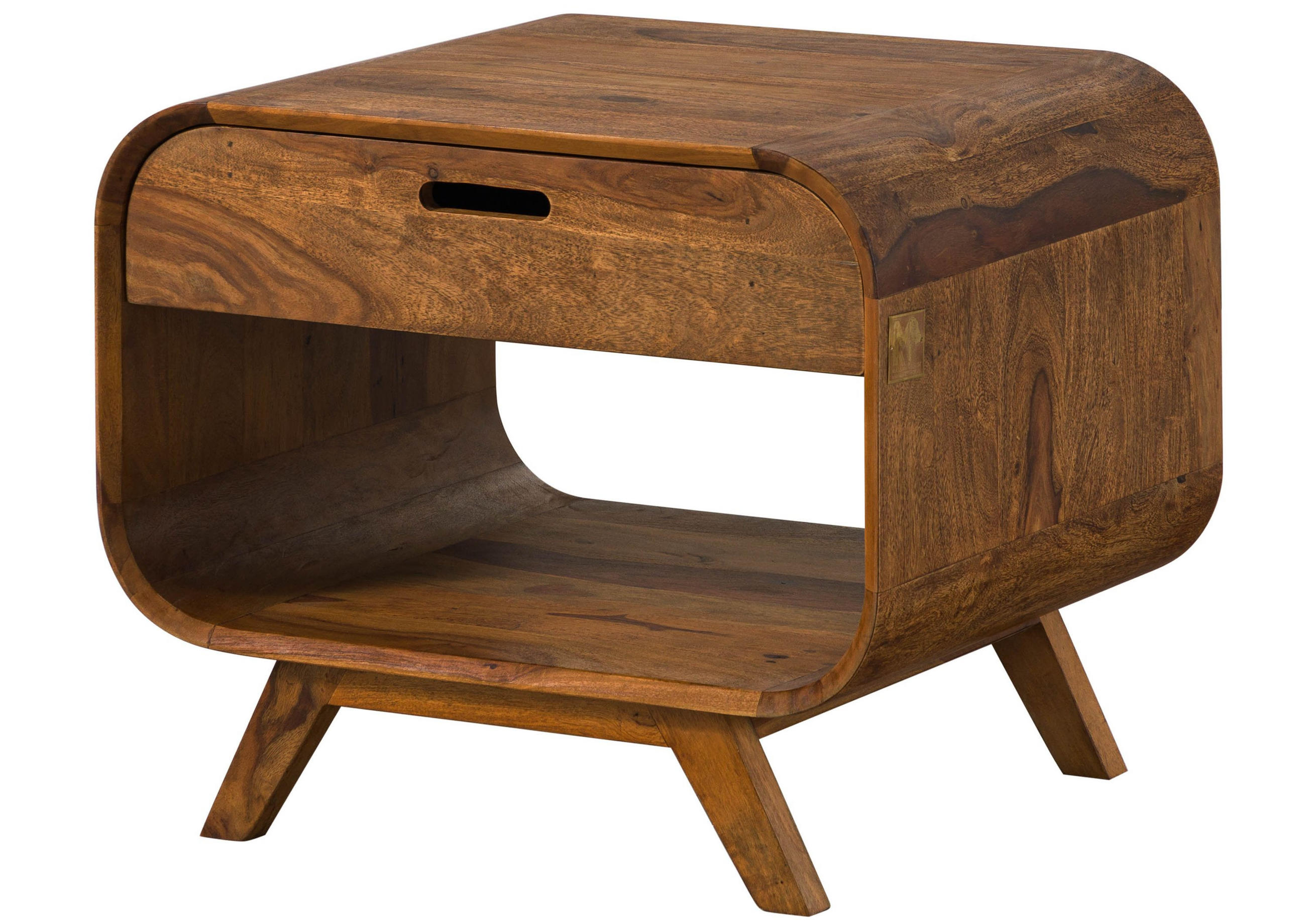 COUCHTISCH Sheesham 60x50x50 hellbraun lackiert MAILAND #130 - Braun, Holz (60/50/50cm) - Massivmoebel24