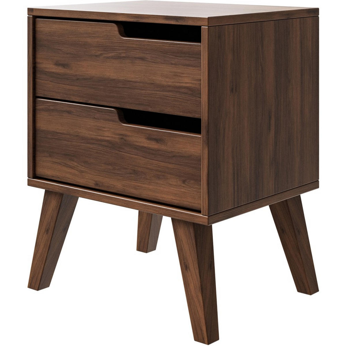 NACHTTISCH Norel mit 2 Schubladen, Rechts, Walnuss - Walnussfarben, Holz/Holzwerkstoff (45/55/35cm) - Beautysofa