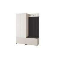 GARDEROBE Ritmo version 1 mit POLSTERPANEELEN SCHWARZ - Beige/Schwarz, Holzwerkstoff (140/185/40cm) - Jerpax
