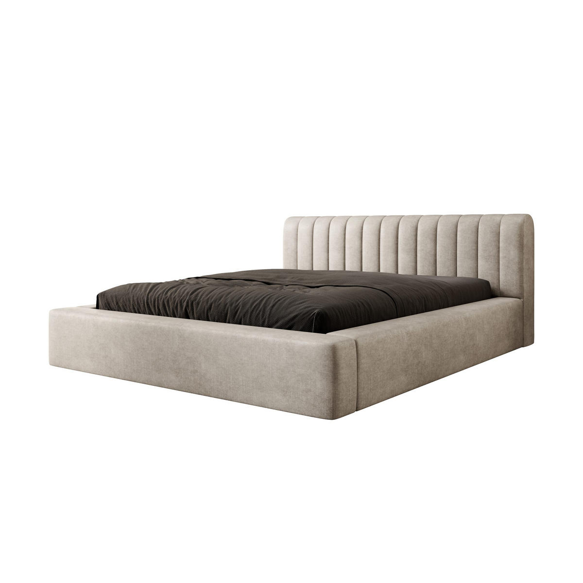 POLSTERBETT aus Polyester Vurmat 140x200 cm, Beige - Perlmutt, Textil (140/200cm) - Fedve