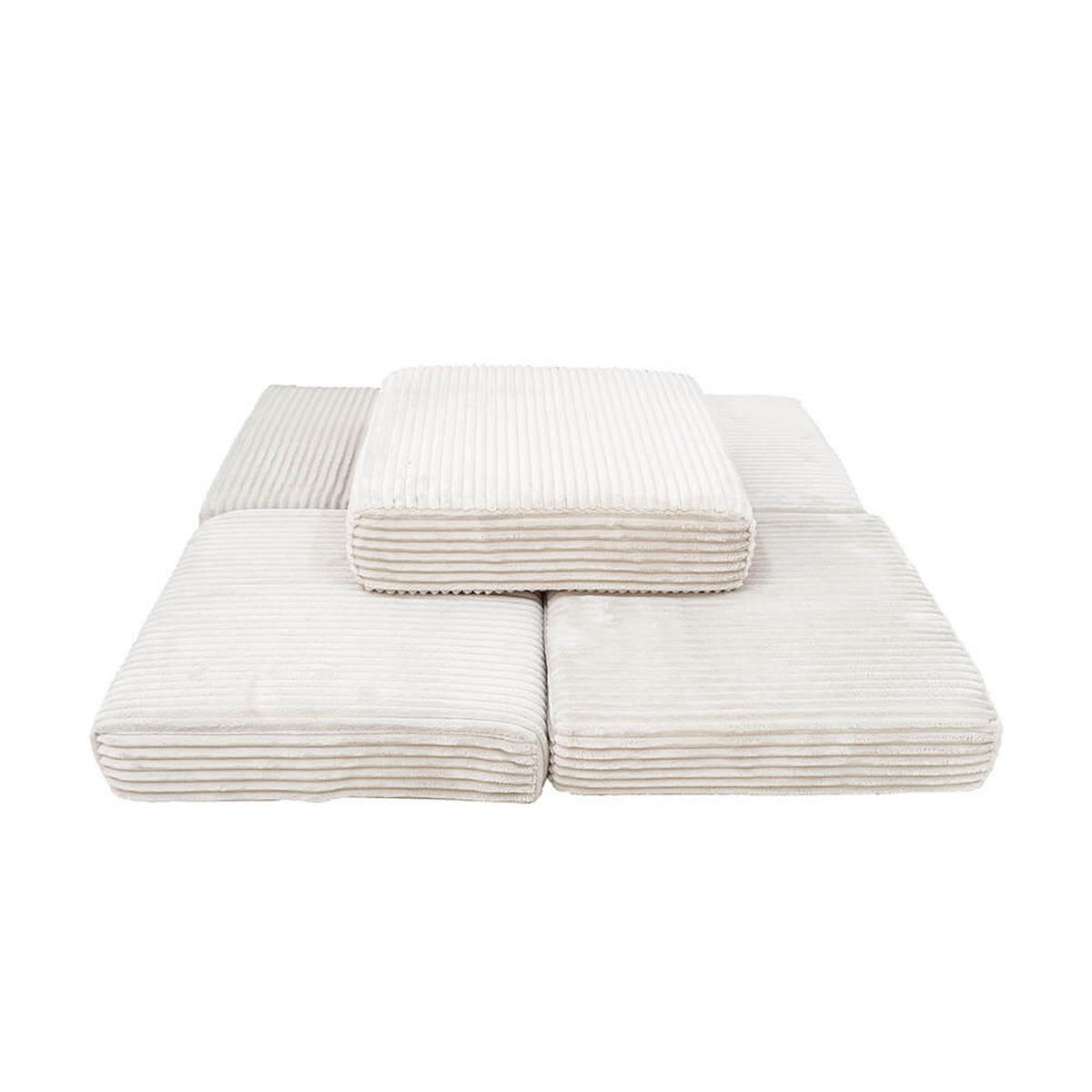 KINDERMÖBEL LIV - Cord Beige, Stapelsteine - Beige, Kunststoff/Textil (35/8/35cm) - Home Deluxe