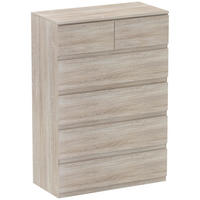 KOMMODE Naturfarben 6 Schubladen 80/39/115 cm - Naturfarben, Holzwerkstoff (39/115/80cm) - PANGIVO