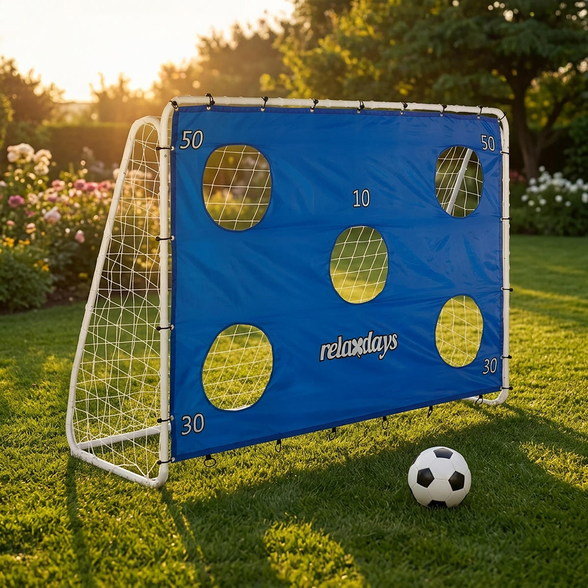 FUSSBALLTOR - Multicolor, Textil/Metall (235/85cm) - Relaxdays