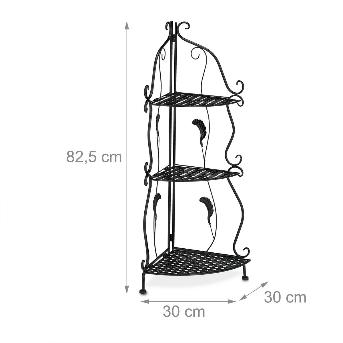 ECKREGAL - Schwarz, Kunststoff/Metall (30/82.5/30cm) - Relaxdays