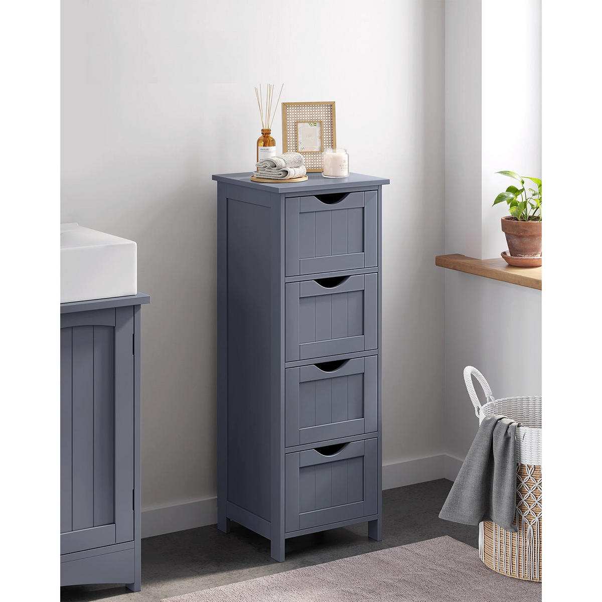 BEISTELLSCHRANK KIGALI - Grau, Holzwerkstoff (30/82/30cm) - Hansiro
