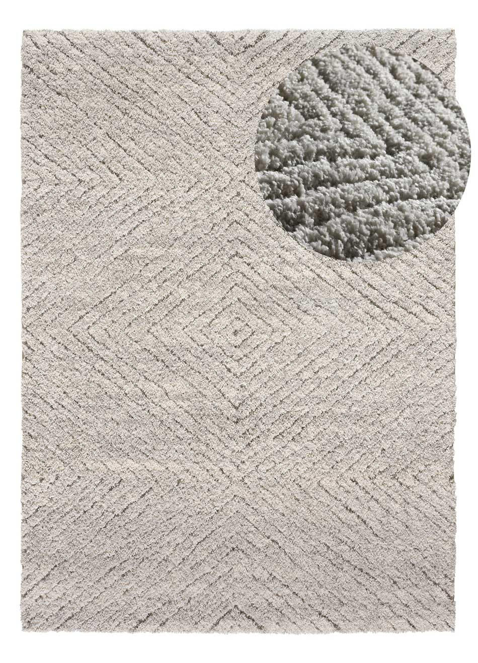 HOCHFLORTEPPICH Silber Atesa 120/170 cm - Silberfarben, Naturmaterialien/Textil (120/170cm) - Atticgo