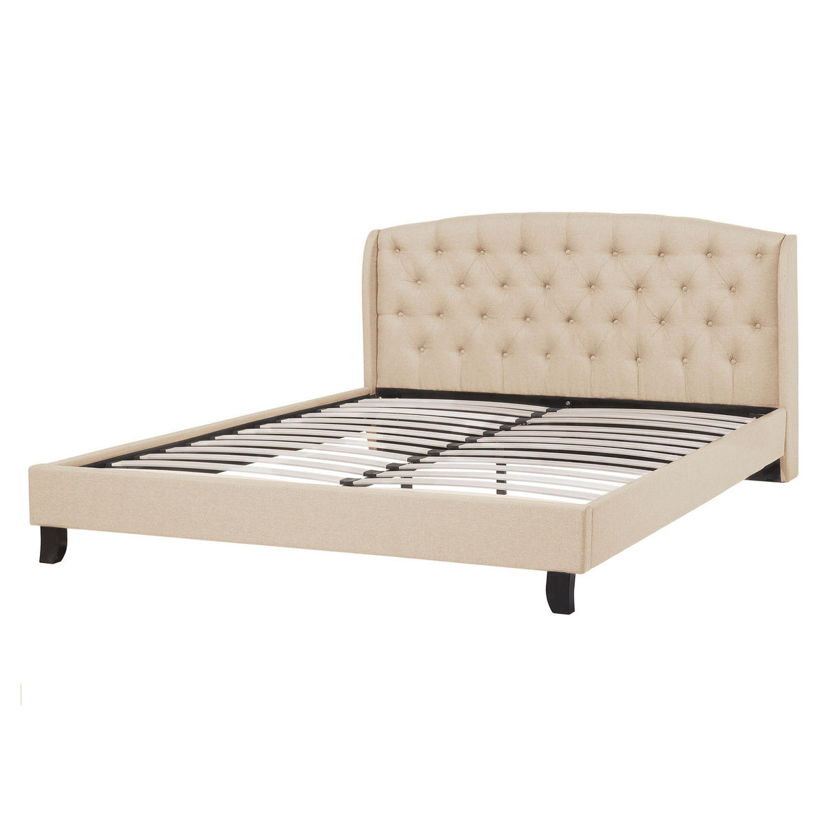 POLSTERBETT 140/200cm Beige Bordeaux - Beige, Textil (140/200cm) - Beliani