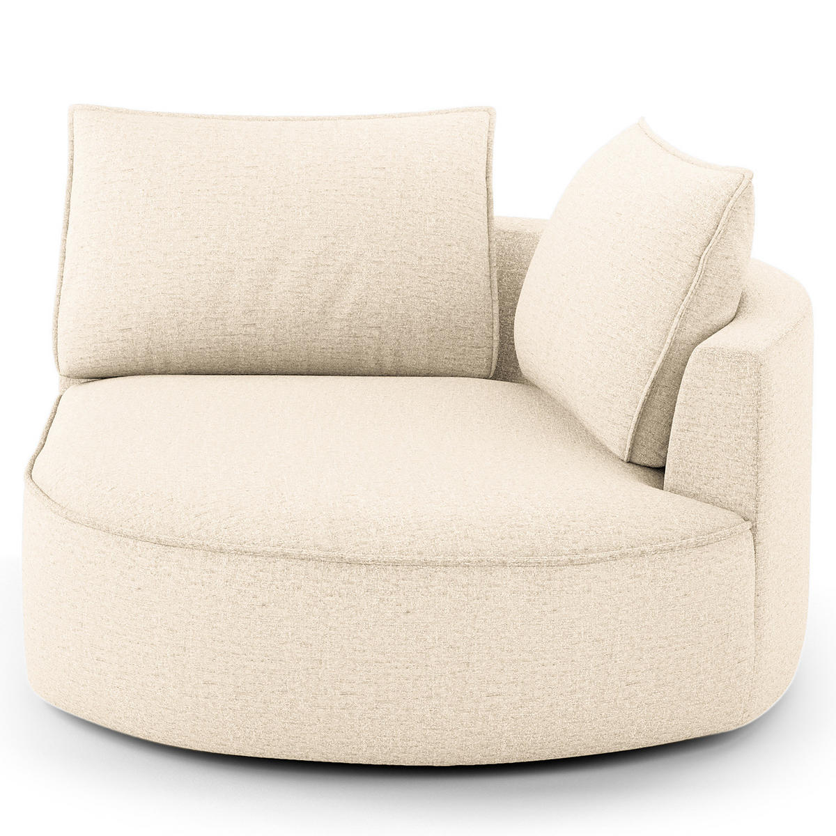 OTTOMANE - modular - Champagner/Schwarz, Kunststoff/Textil (126/82/154cm) - home24