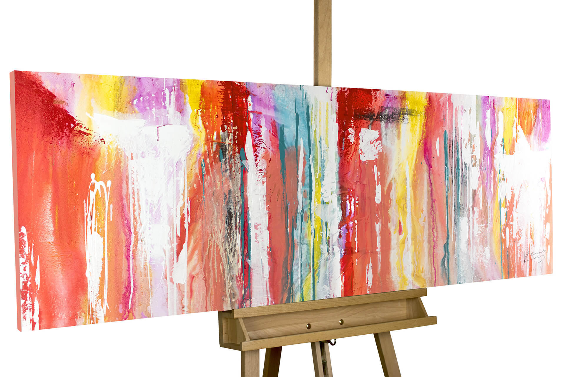 ÖLGEMÄLDE 150/50 cm - Rot, Holz/Textil (150/50cm) - KUNSTLOFT