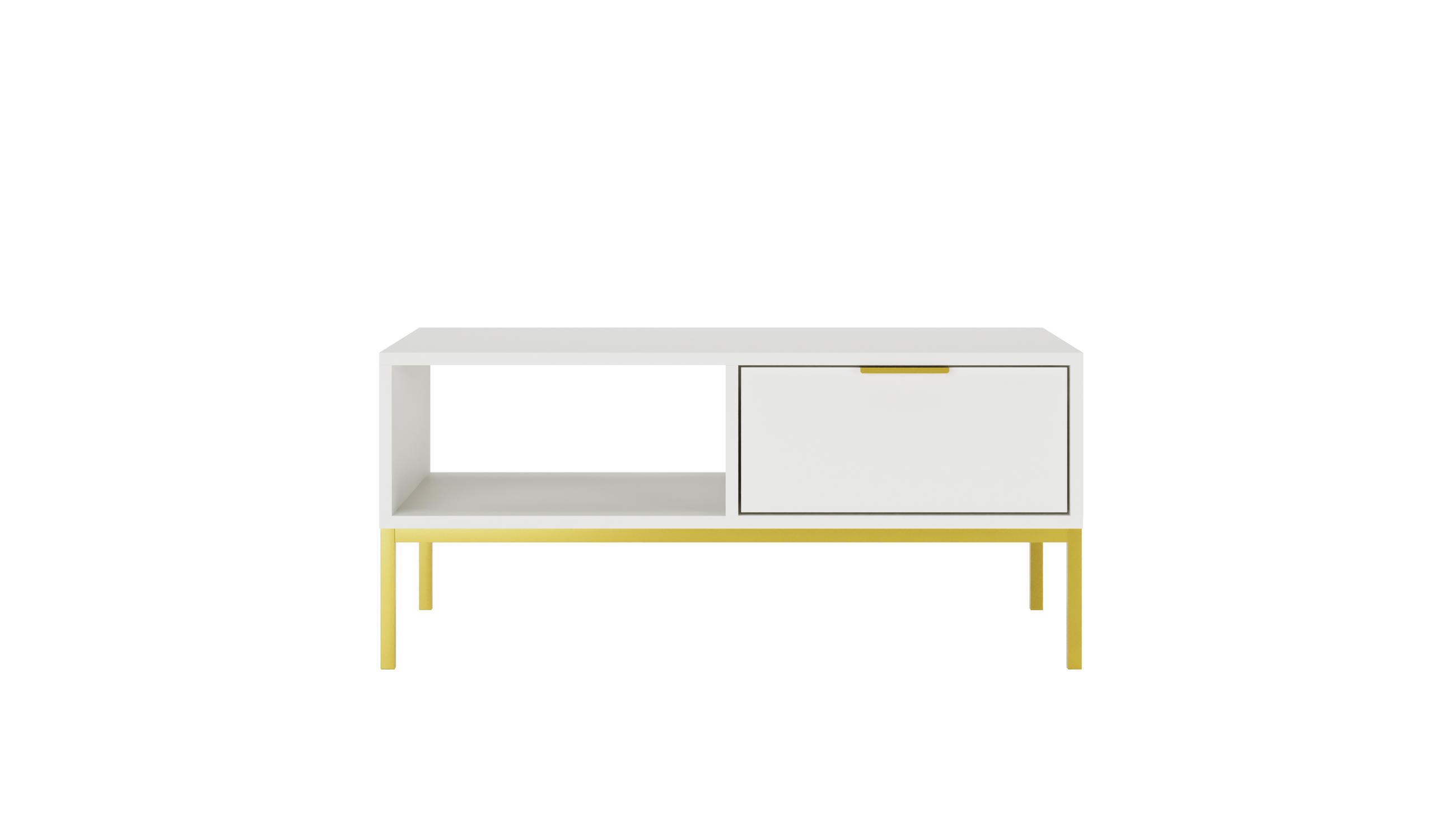 COUCHTISCH Austin II 60/45,4/100 cm - Goldfarben/Weiß, Holzwerkstoff (100/60/45cm) - Kocot Kids