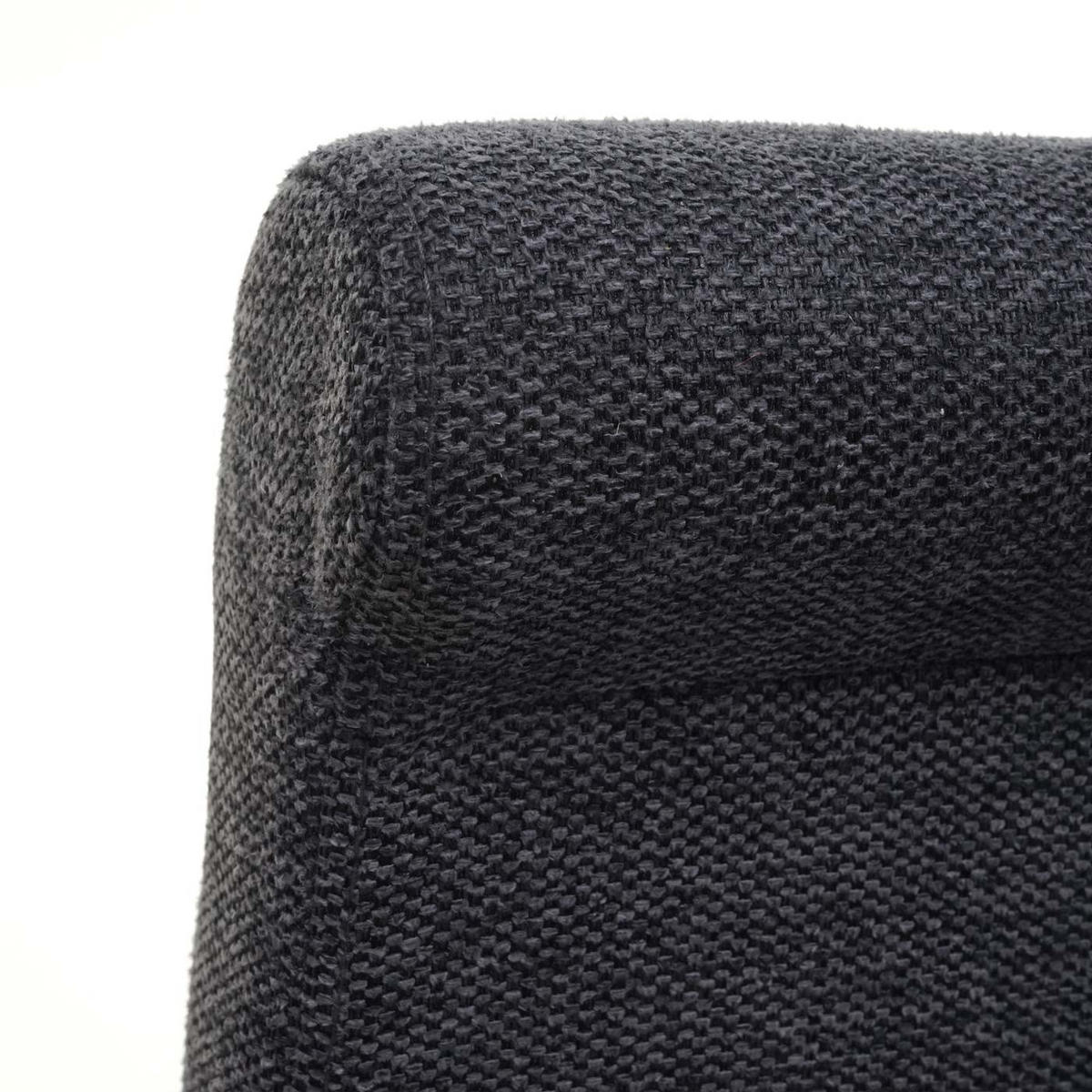 BARHOCKER 2er-Set gepolstert mit Lehne Sitzhöhe 75cm Holz Dunkelgrau helle Beine Stoff/Textil - Schwarz, Textil (39/105/53cm) - PROREGAL