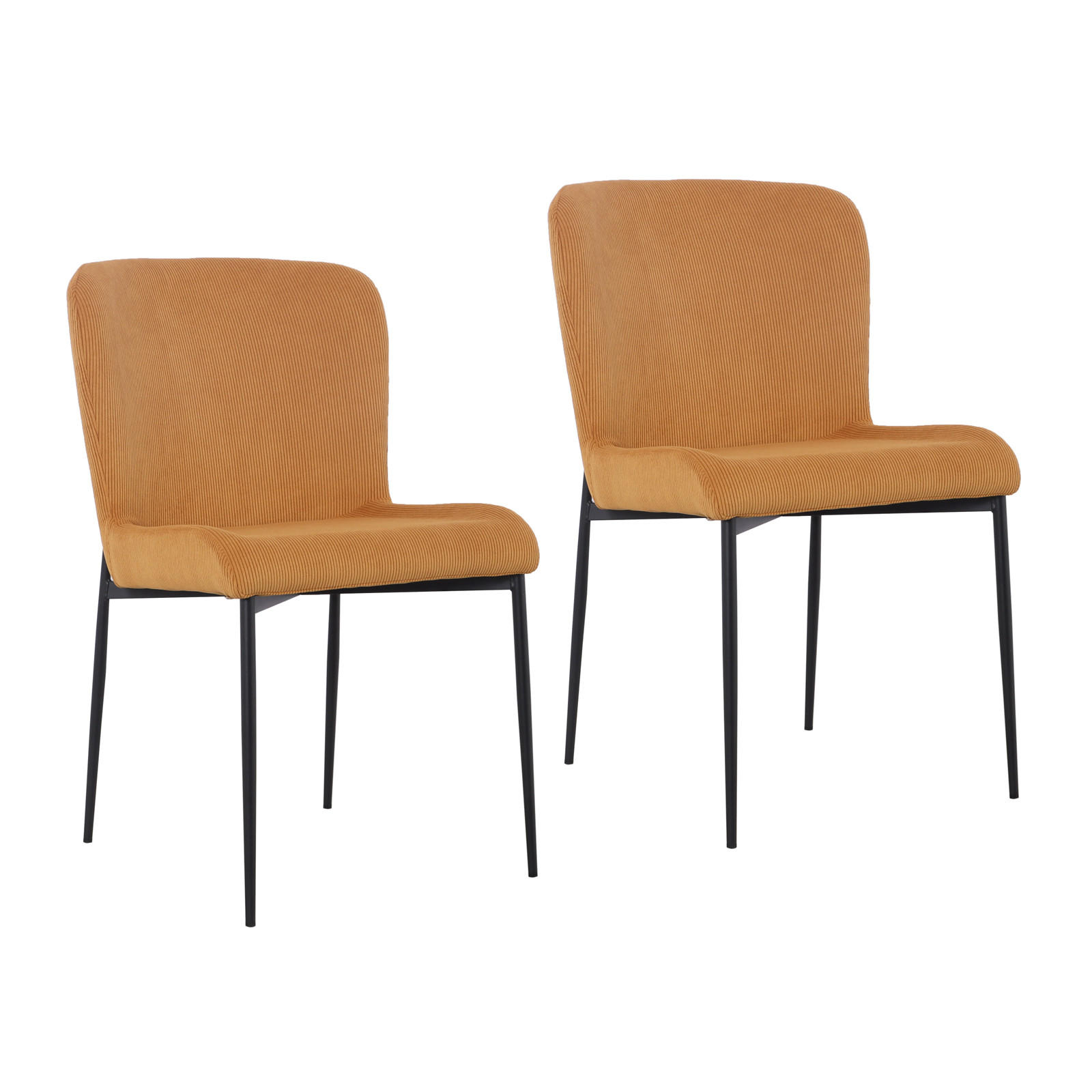 ESSZIMMERSTÜHLE 2er Set FREDDIE Senfgelb - Gelb, Textil (48/83/56cm) - SVITA