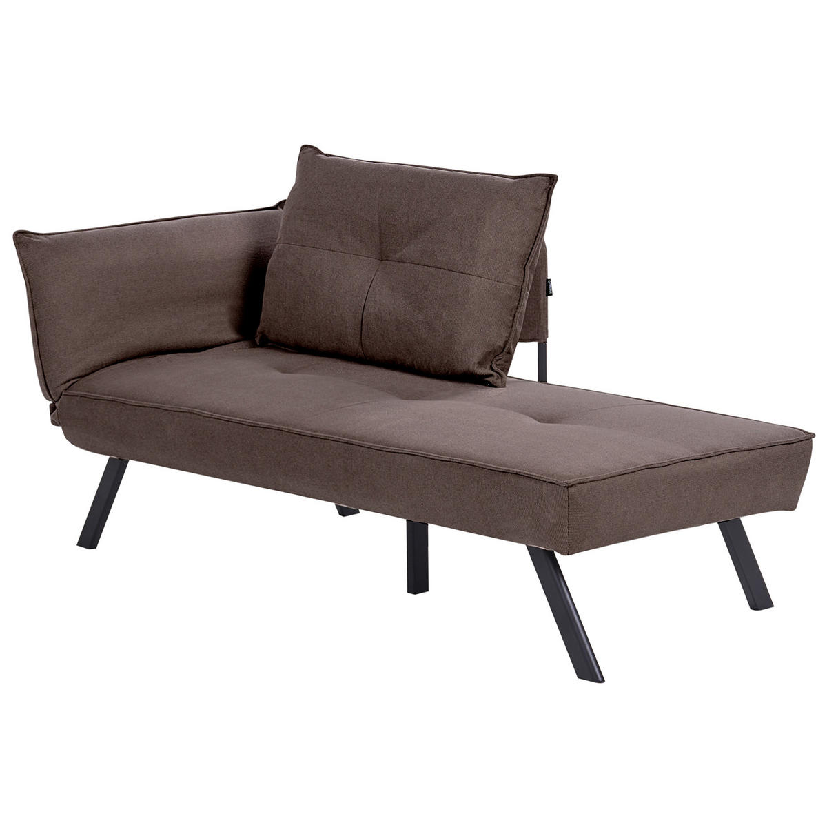ČALOUNĚNÉ LEHÁTKO CHAISE LONGUE LEVOSTRANNÉ Látka Hnědé Rocamadour - černá/hnědá, textil (150/83/72cm) - Beliani