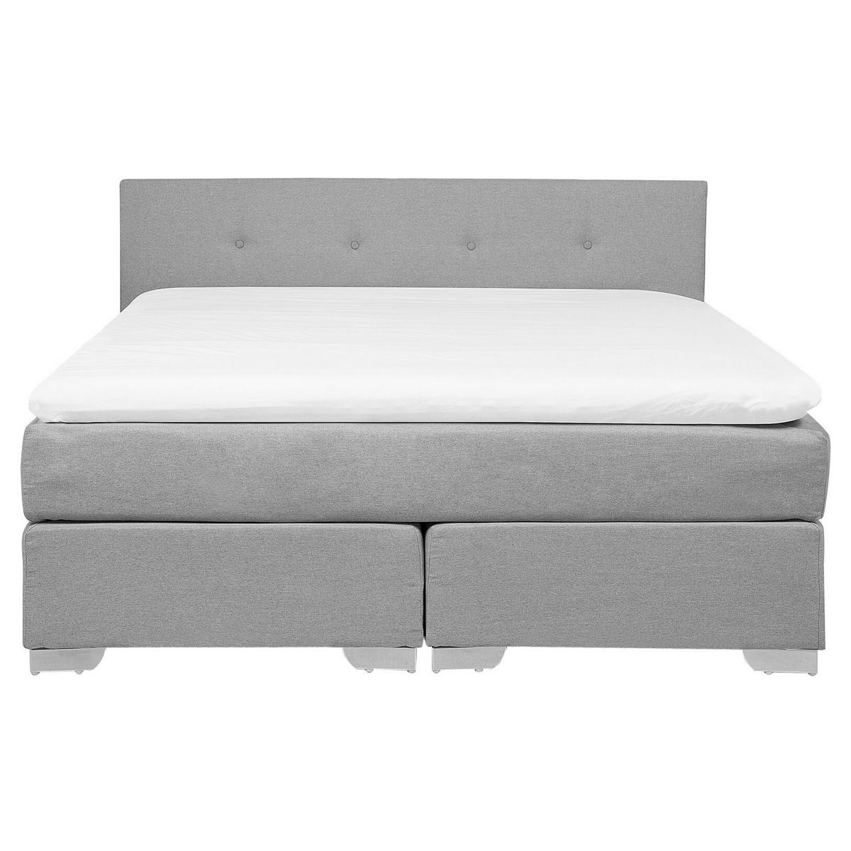 BOXSPRINGBETT 160/200cm Hellgrau Consul - Hellgrau, Textil (160/200cm) - Beliani