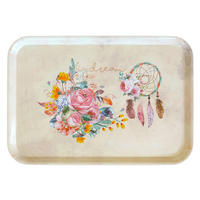 TABLETT Traumfänger, rechteckige Melamin Serviertablett 45x31 cm - Beige, Kunststoff (31/2/45cm) - Lashuma