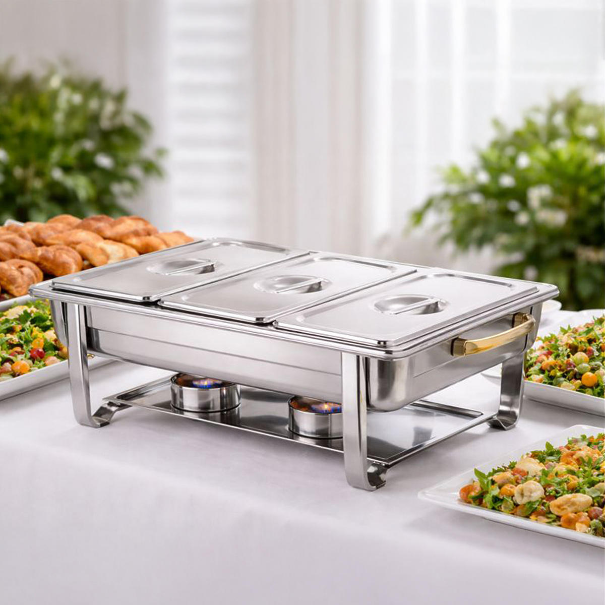 GN nádoby - stříbrná, kov - Relaxdays