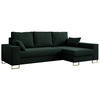 ECKSOFA Dorian Velvet Grün - Goldfarben/Grün, Textil/Metall (242/138cm) - MKS
