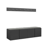 GARDEROBEN-SET Orion VII - Graphitfarben/Grau, Holzwerkstoff/Kunststoff (168/42/46cm) - MIRJAN24