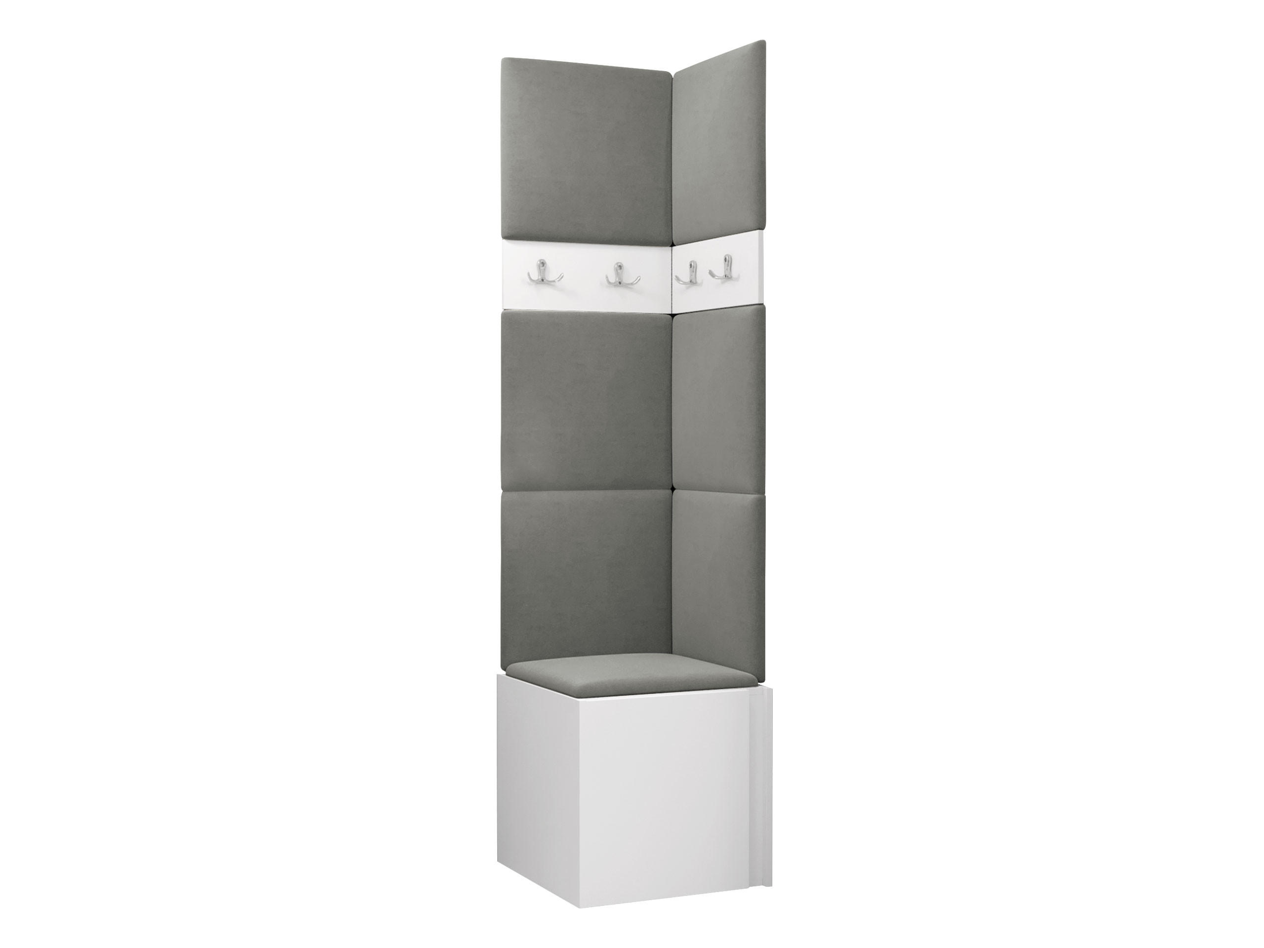Mirjan24 Garderoben-Set Weiß, Grau 42x186x46 cm