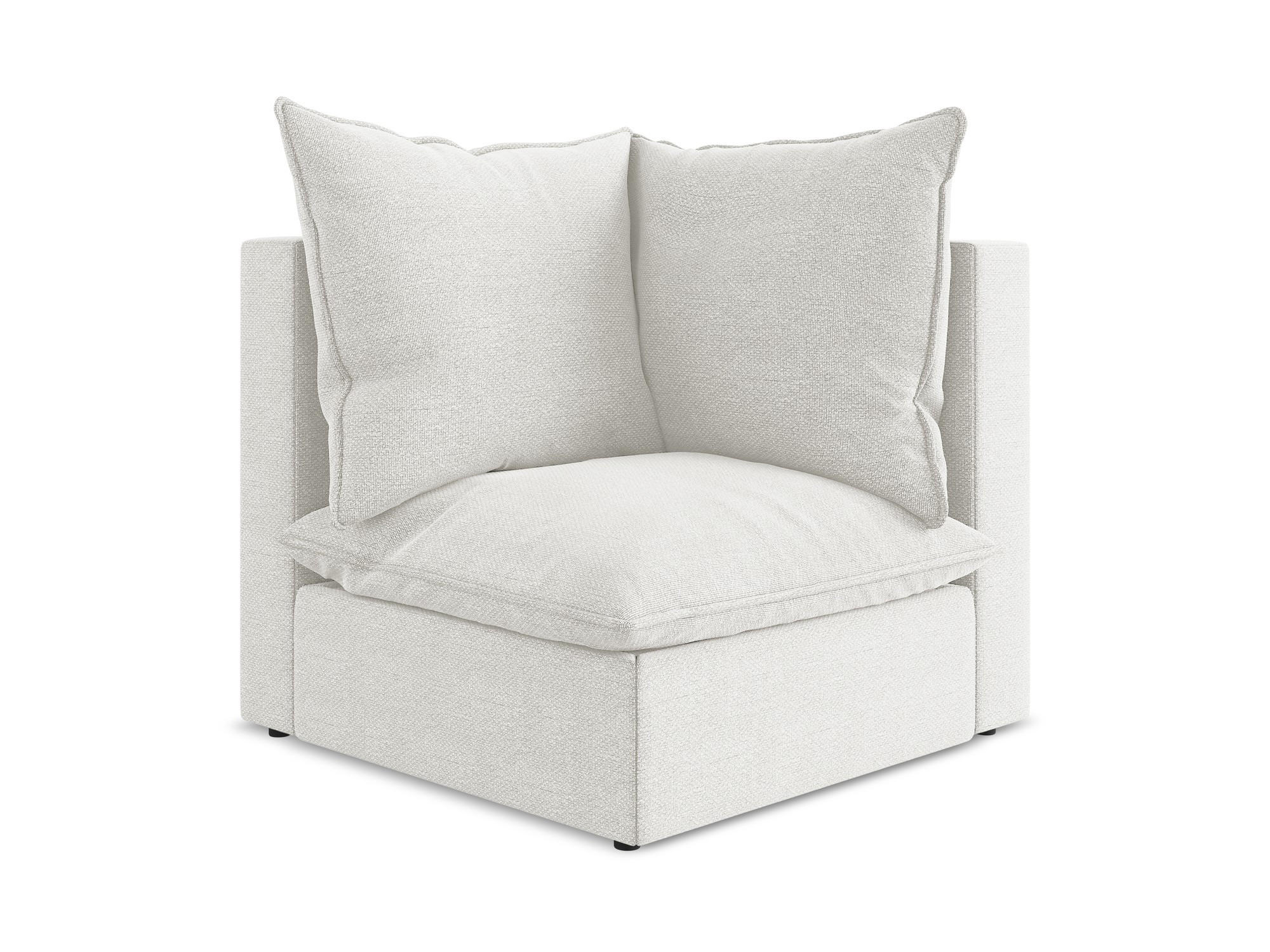 SOFAELEMENT Bouclé Stoff Weiß - Schwarz/Weiß, Holzwerkstoff/Kunststoff (90/77/90cm) - Makamii