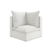 SOFAELEMENT Bouclé Stoff Weiß - Schwarz/Weiß, Holzwerkstoff/Kunststoff (90/77/90cm) - Makamii