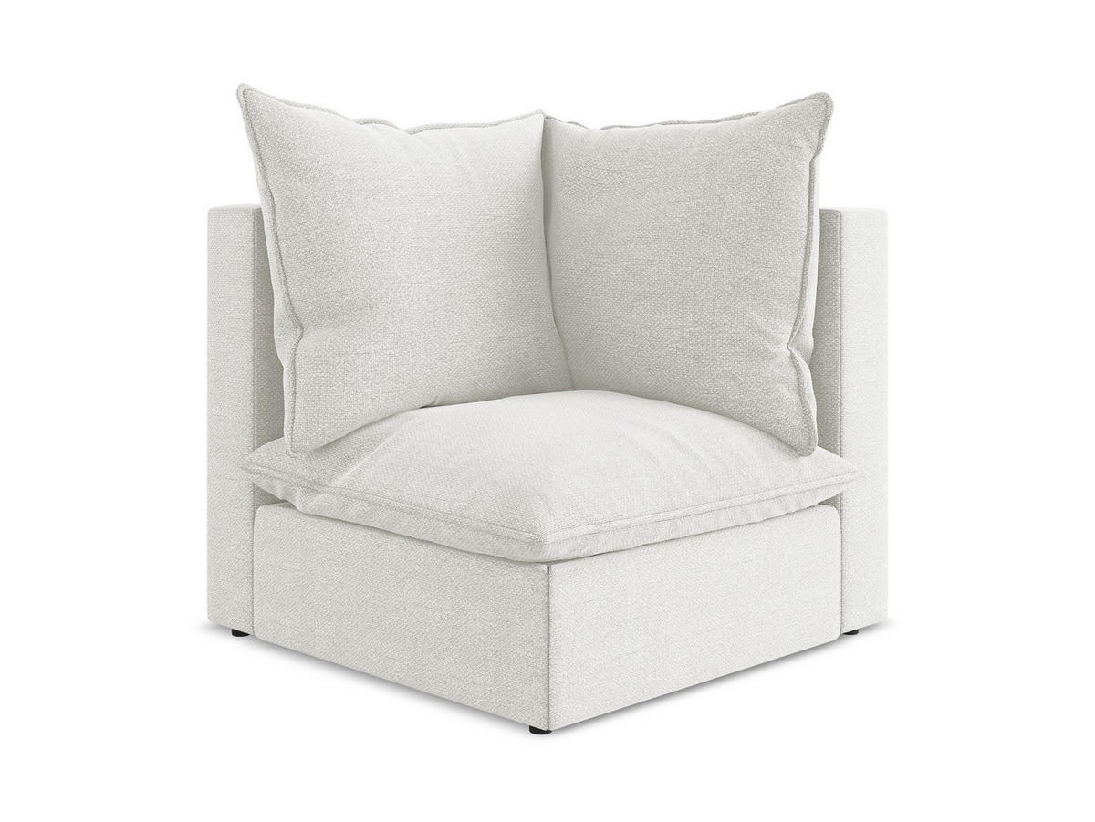 SOFAELEMENT Bouclé Stoff Weiß - Schwarz/Weiß, Holzwerkstoff/Kunststoff (90/77/90cm) - Makamii