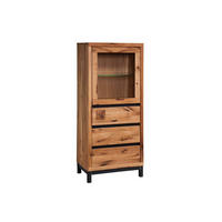 VITRINE Wildeiche 65x40x148 natur geölt VILLANDERS #103 - Naturfarben, Holz (65/148/40cm) - Massivmoebel24