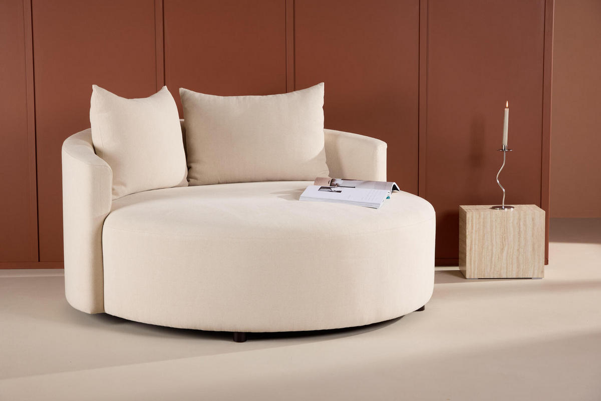 SESSEL KELSO Beige 150x150x72 cm - Beige, Textil (150/72/150cm) - FURNLUX