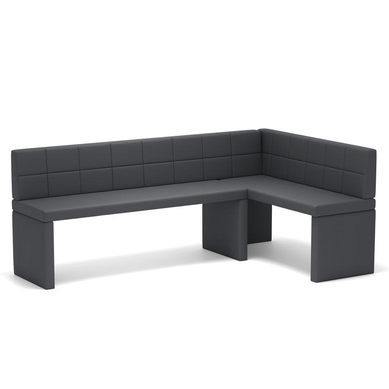 ECKBANK rechts MELVIN Kunstleder, 142/196 cm Dunkelgrau - Dunkelgrau, Holz/Kunststoff (142/196cm) - Idohome
