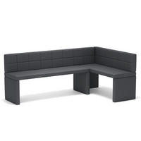 ECKBANK rechts MELVIN Kunstleder, 142/196 cm Dunkelgrau - Dunkelgrau, Holz/Kunststoff (142/196cm) - Idohome