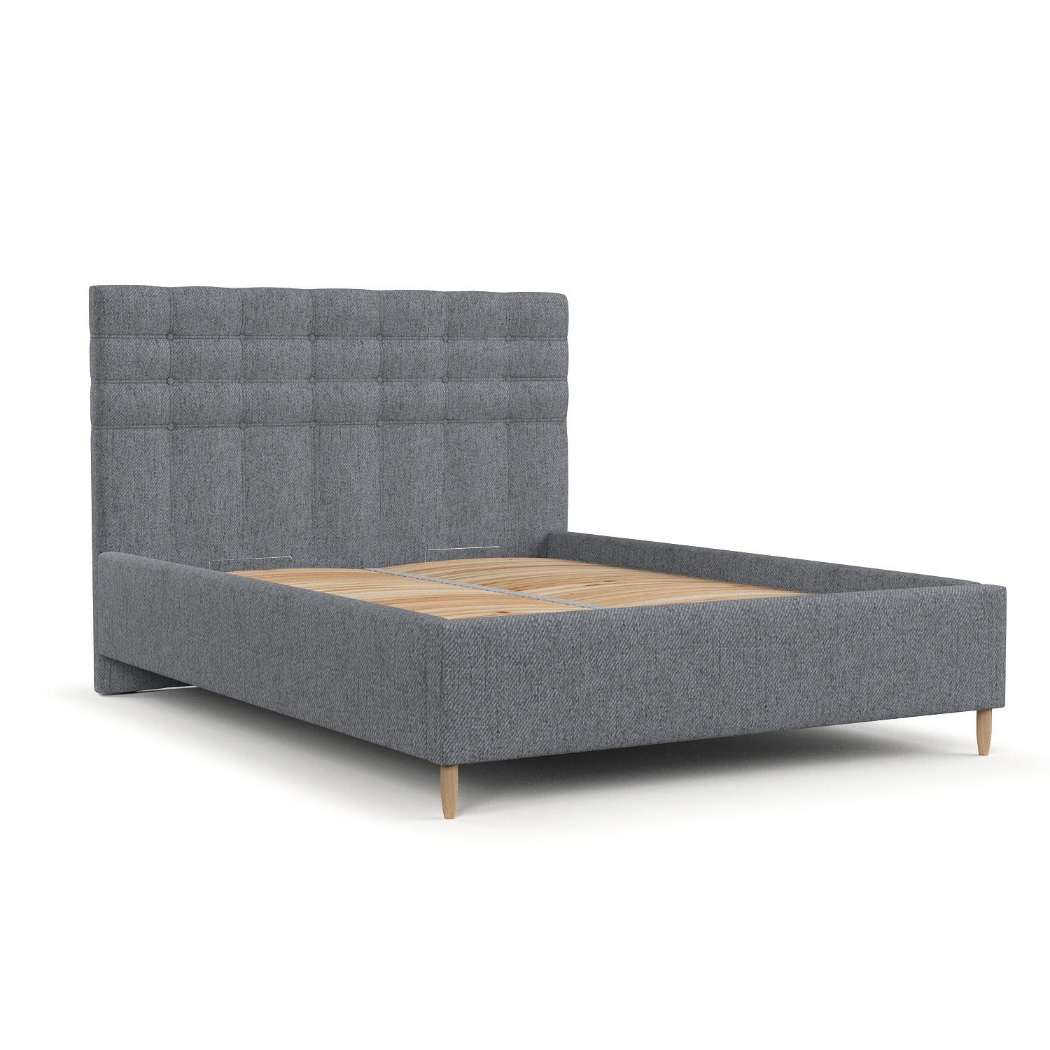 POLSTERBETT Soma 120/200 cm Grau im Neve Stoff - Naturfarben/Grau, Holz/Holzwerkstoff (120/200cm) - AltaBeds