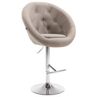 BARHOCKER Landern Stoff chrom taupe - Taupe/Schwarz, Textil (65/128/57cm) - TPFLiving