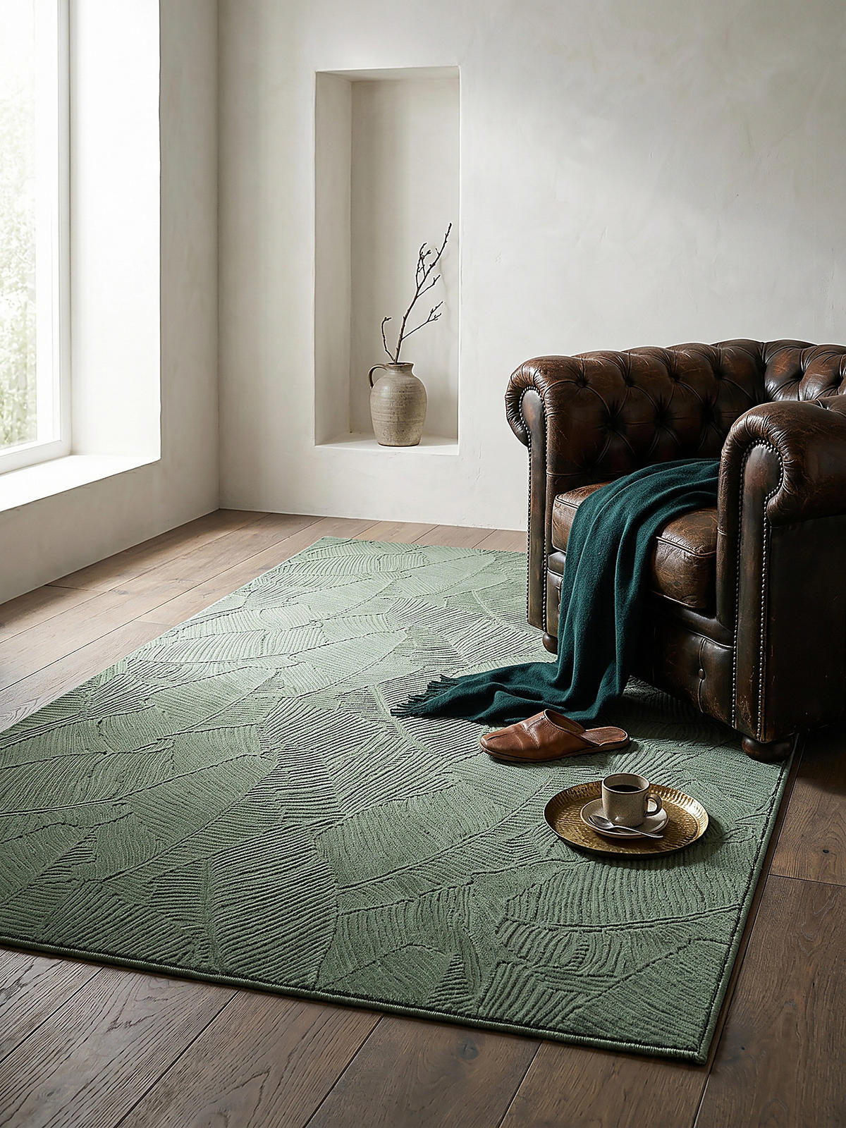 KURZFLORTEPPICH Antirutsch Abstrakt DALAR Polypropylen Waldgrün 200 x 280 cm - Grün, Textil (200/280cm) - KADIMA DESIGN