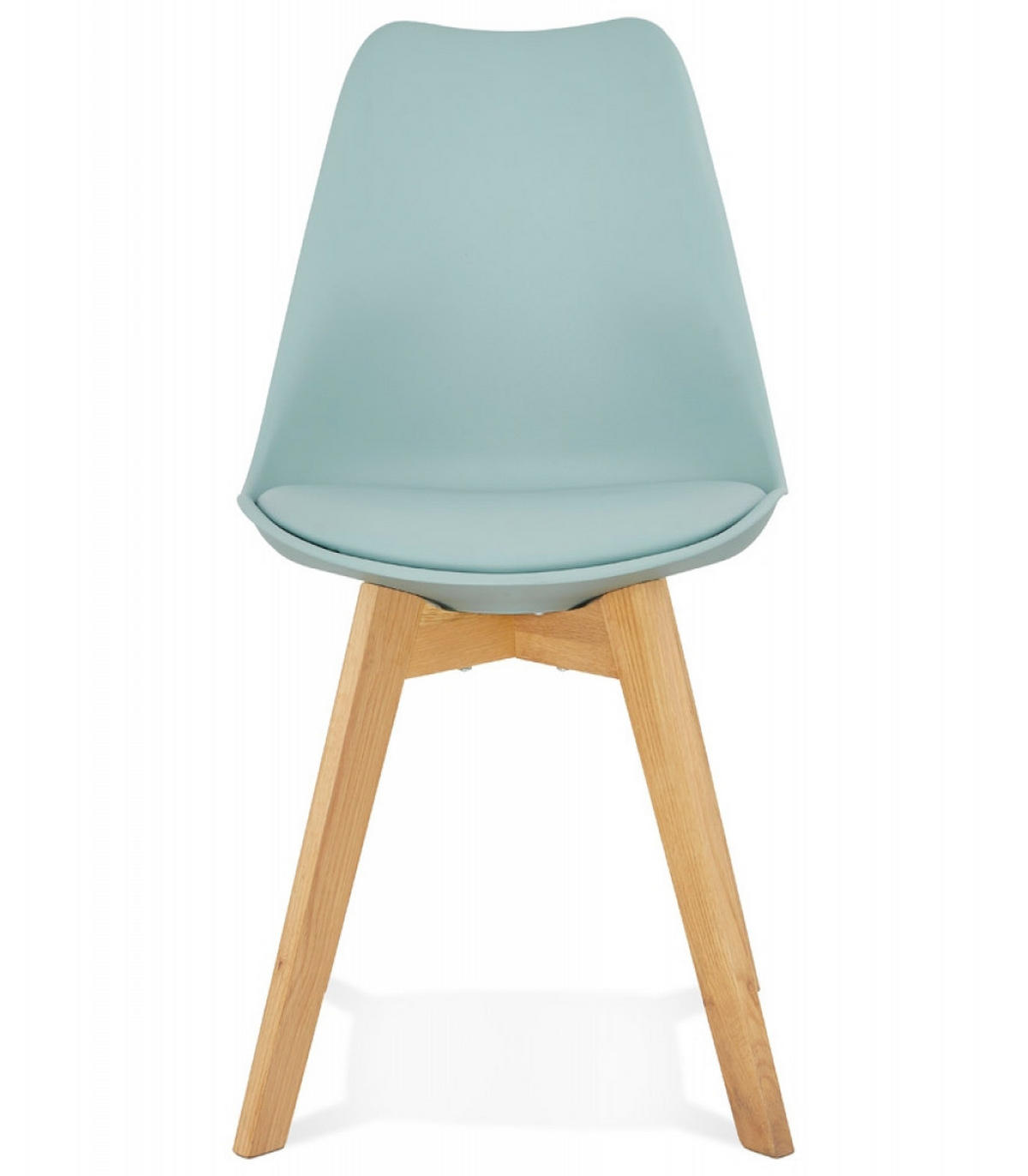 STUHL Kunstleder Holzgestell Skandinavisch, Türkis 48x56x83 cm - Türkis/Blau, Eichenholz/Holz (48/83/56cm) - KADIMA DESIGN