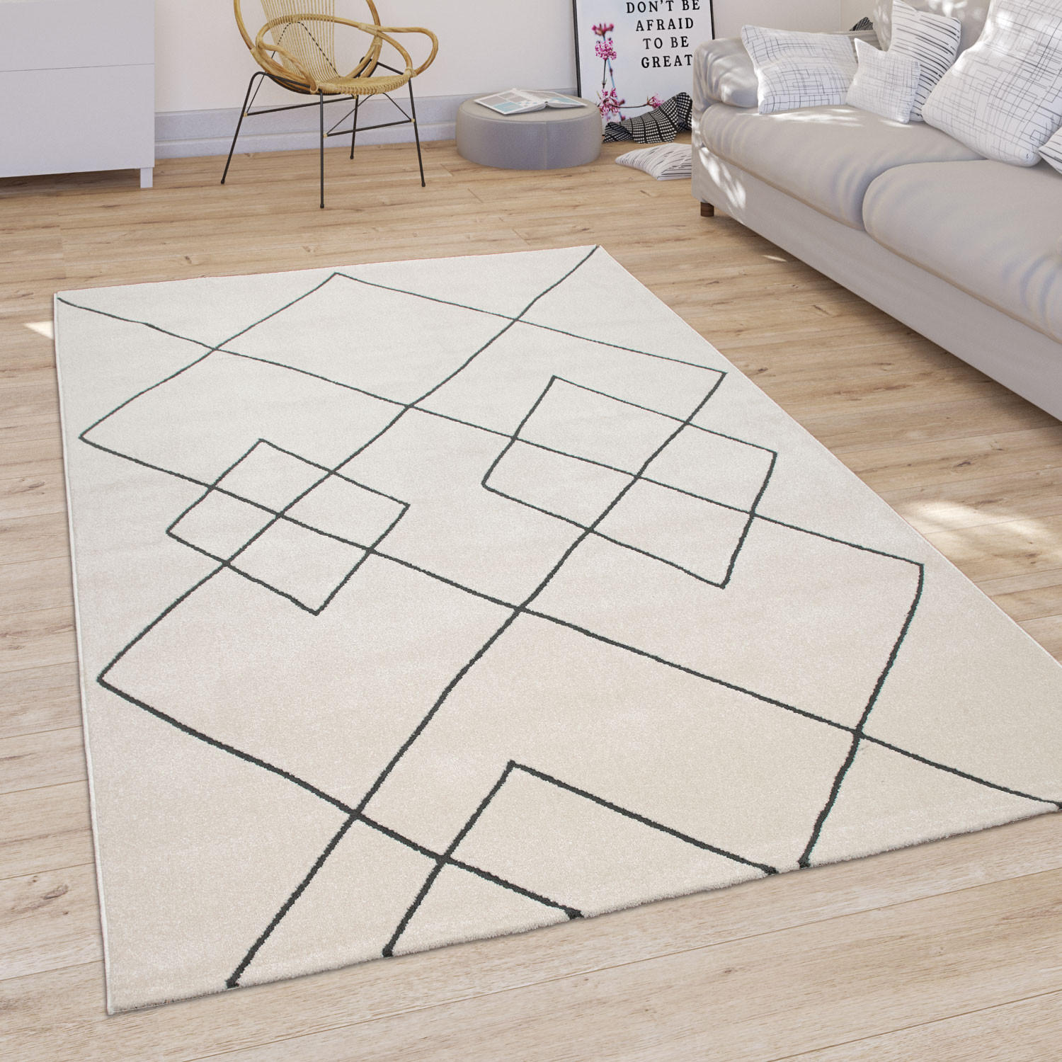 KURZFLORTEPPICH 200/200 cm Haral 785 - Weiß, Textil (200/200cm) - Paco Home