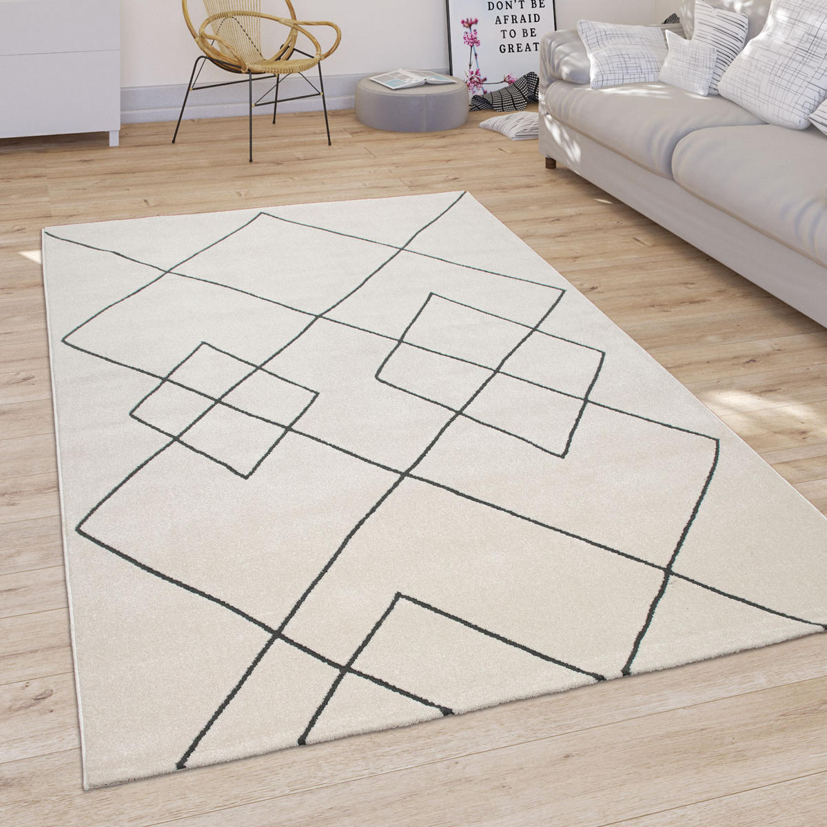 KURZFLORTEPPICH 200/200 cm Haral 785 - Weiß, Textil (200/200cm) - Paco Home