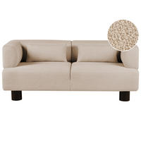POHOVKA 2-místná Bouclé Béžová Movik - tmavě hnědá, textil (183/74/90cm) - Beliani