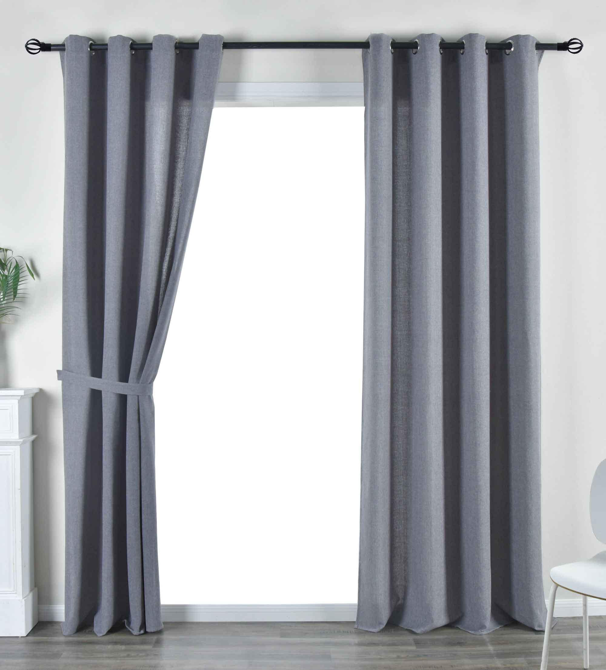 VORHANG 2ER SET »Essen« HxB 245x145 cm Dunkelgrau - Dunkelgrau, Textil (145/245cm) - Gardinenbox