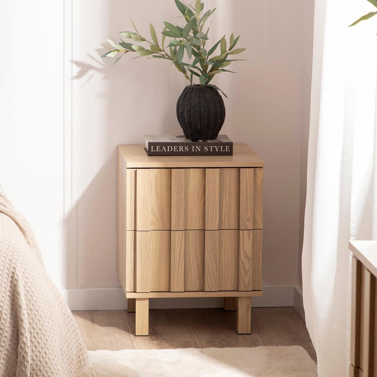 NACHTTISCH 2 SCHUBLADEN Otto Natürlich 42 cm x 54 cm 2er-Set - Naturfarben, Holzwerkstoff (42/54/40cm) - Klast Home