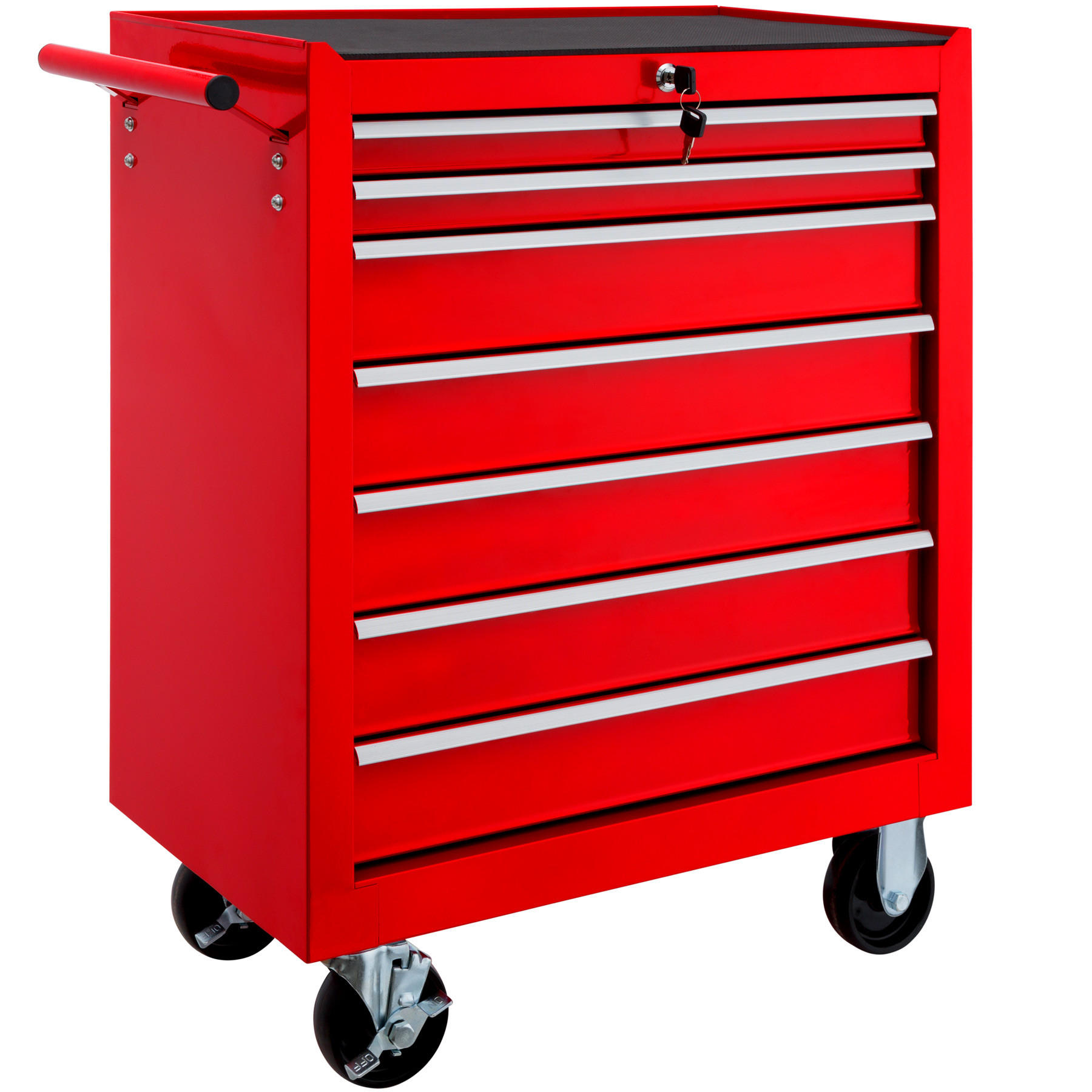 WERKZEUGWAGEN ,Rollen Ø 100 mm,rot - Rot, Metall (33/79/69cm) - tectake